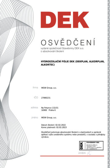 osvedceni Hydroizolační folie