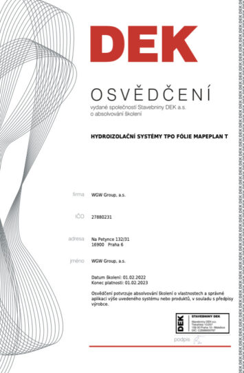 osvedceni Hydroizolační folie TPO a MAPEI