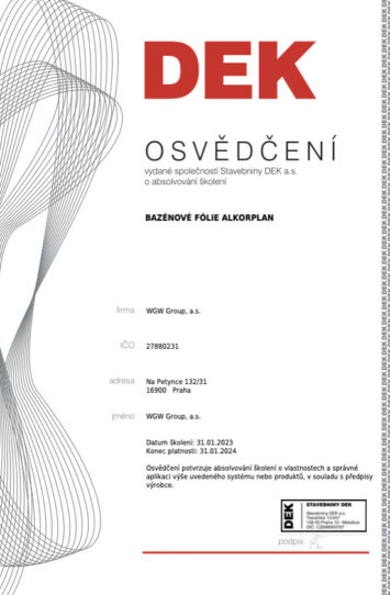 osvedceni bazenové folie ALKORPLAN